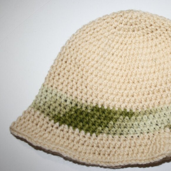 🌿 Tan & Green Crocheted Sunhat – Handmade · One Size - Picture 4 of 5